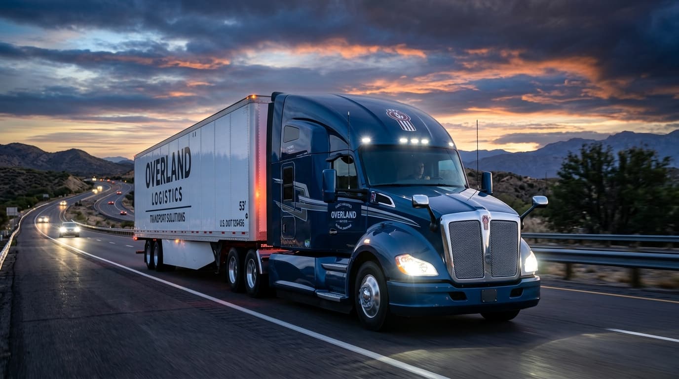 CK Transports Heavy Duty Commercial Freight Truck on Highway